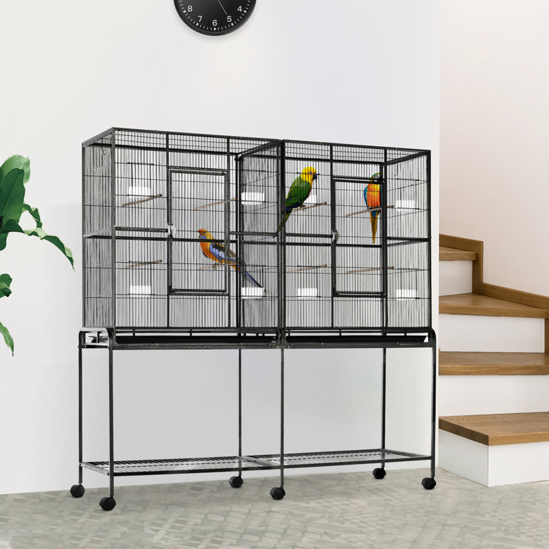 Tucker Murphy™ Pet Rufus 64.25'' Wood Flat Top Floor Bird Cage with